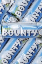 Bounty chocolate bar from Mars Inc. as background