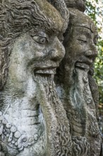 Temple figure, couple, woman, man, Hinduism, tongue, long, sticking out, facial expression, stone,