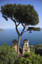 View from Villa Rufolo of the Gulf of Salerno and the towers of the Church of Chiese dell