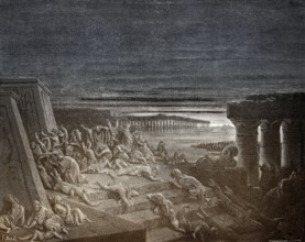The Ninth Plague: Darkness, woodcut by Gustave Doré