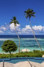 The pool at Hilton's DoubleTree Resort & Spa, Mahe, Republic of Seychelles, Indian Ocean