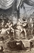 Homer Singing his poems for the People, Greek legendary author, ancient Greece