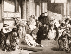 Liutprand, King of the Lombards from 712 to 744, at Saint Peter's tomb