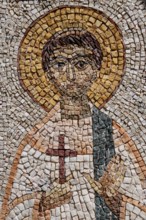 Mosaic of St. James on a house wall, Way of St. James, Vézelay, Département Yonne, Region