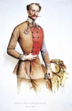 Felix Prince Jablonowski (1808-1857), k&k. Feldmarschallleutnant, Historical, digitally restored