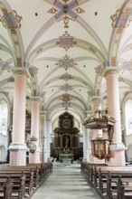 Interior view, Carmelite monastery, Beilstein, Moselle, Rhineland-Palatinate, Germany