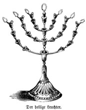 Saint candlestick made of gold with six arms and a main pole, called a seven-armed candlestick,