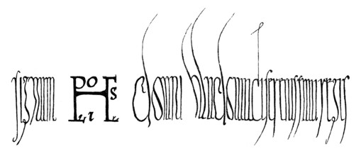 Facsimile, sign of Louis or Ludwig, Lewis the German, Louis II, c. 802-876, king of East Francia