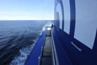 A car ferry of the GNV shipping company on its way from Palermo / Sicily shortly in front of