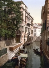 San Marina Canal, Venice, Italy, Historic, digitally restored reproduction from a 19th century