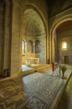 Medieval mosaic floor from the 12th century in the Abbey of Notre Dame de Ganagobie,