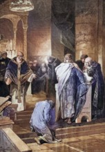 Otto I, the Great, 912, 973, forgives his brother Henry at Christmas 941 in the Frankfurt Palatine