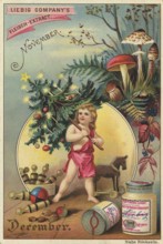 Picture series The months, November and December, Liebig picture, digitally restored reproduction