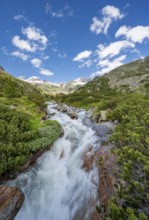 Mountain landscape with mountain stream Zemmbach, long exposure, Berliner Hütte, Berliner Höhenweg,