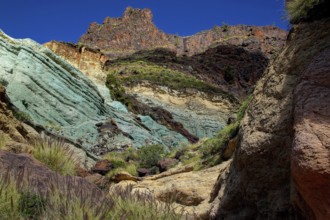 Canary Islands, Gran Canaria, Azulejo Landscape near Veneguerra, Gran Canaria, Canary Islands,
