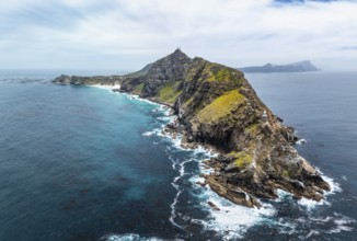 Aerial view, cliffs and sea at Cape of Good Hope, Cape Point Lighthouse, Cape Peninsula, Cape Point
