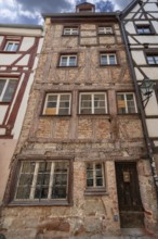 Obere Krämergasse with the newly purchased house no. 3, half-timbering exposed, Nuremberg, Middle