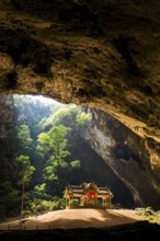Temple in a stalactite cave, Phraya Nakhon Cave, Khao Sam Roi Yot National Park, Hua Hin, Prachuap