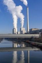 The STEAG combined heat and power plant in Herne-Baukau, hard coal-fired power plant, in front the