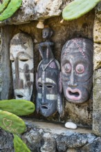 Balinese wooden masks, face, sculpture, idol, icon, grimace, design, culture, carving, painted,