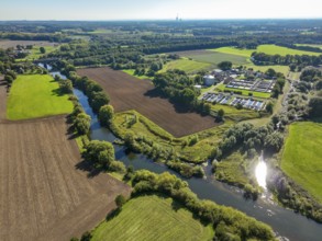 Datteln, North Rhine-Westphalia, Germany - Lippe landscape, wastewater treatment in the Datteln