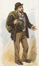 Viennese types by Ladislav Eugen Petrovits (1839, 1907), painter from Austria. Merchant Jew, Jewish