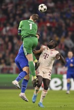 Goalkeeper Manuel Neuer FC Bayern Munich FCB (01) is injured in a duel with Bruno Petkovic GNK