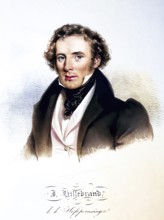 J. Hillebrand, Court Opera Singer in Vienna around 1830, Historical, digitally restored
