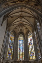 Historic church festivals in the chancel, Heilig-Kreuz-Münster, Rottweil, Baden-Württemberg,