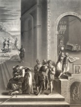 The Parable of the Prodigal Son, Return of the Prodigal Son, New Testament, steel engraving 1853,