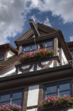 Historic roof lift bay, Weißgerbergasse 22, Nuremberg, Middle Franconia, Bavaria, Germany