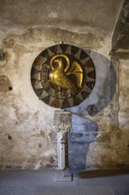 Johannesscheibe in the Romanesque crypt of Constance Cathedral is a round disc made of driven,