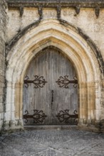 Old door, château de Beynac, Beynac-et-Cazenac, Dordogne, Périgord, Département Dordogne, Region
