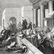 Gnaeus Pompeius Strabo and his soldiers fighting the forces of Marius and Lucius Cornelius Cinna,