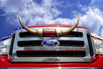 Belongs on the grille of a Ford Pick Up, New Jersey, USA