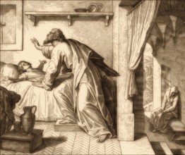 Elijah reviving the Son of the Widow of Zarephath, Old Testament, by Julius Schnorr von Carolsfeld