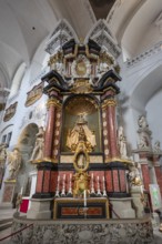 Side altar in the baroque church of St Martin, Grüner Markt, Bamberg, Upper Franconia, Bavaria,