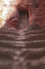 Lalibela, near the eastern group of rock-hewn churches, old entrance to the double church of