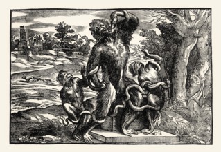 The Laocoon Group as Monkeys, 16th century, by Niccolo Boldrini, after Titian, facsimile of the
