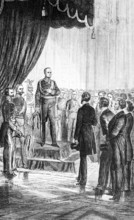 The imperial deputation of deputies from Frankfurt in front of Emperor Frederick William IV,