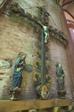 Triumphal cross group from St Georgen 1420, St Nikolai Church, late Gothic brick building, built