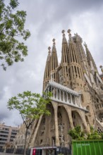 View of the Basílica i Temple Expiatori de la Sagrada Família, Sagrada Família, Barcelona,
