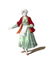 Historical clothing, fashion over time, Typical clothing of a young woman from St John de Patmos