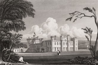 Dundas Castle, Dalmeny parish of West Lothian, 19th century, from Modern Athens by Th. H. Shepherd