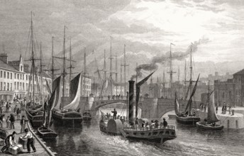 Leith Harbour, from the Pier, Edinburgh, Scotland, 19th century, from Modern Athens by Th. H.