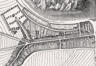 The suburbs of the West Port, Edinburgh, Scotland, by James Gordon of Rothiemay, 17th century
