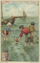 Series of search pictures, Where is the Pierrot, Liebig picture, digitally restored reproduction of