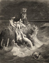 The Deluge, Old Testament, woodcut by Gustave Doré
