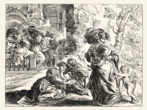 The Garden of Love, Christoffel Jegher after Rubens, 17th century, digitally restored