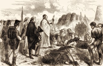 General Simon Fraser's funeral, 7 October 1777, Battle of Bemis Heights, Saratoga Campaign,